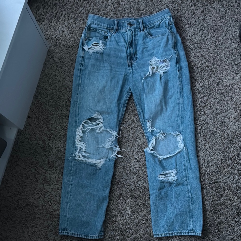 American Eagle Outfitters Blue Boyfriend Jeans Distressed